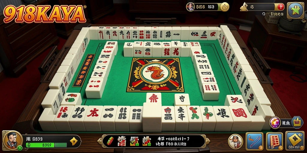 Skrinsut gameplay Mahjong yang seru dan menantang di 918KAYA.