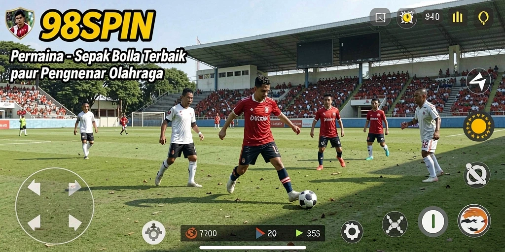Tampilan gameplay seru dari 98SPIN dengan aksi sepak bola yang mendebarkan.