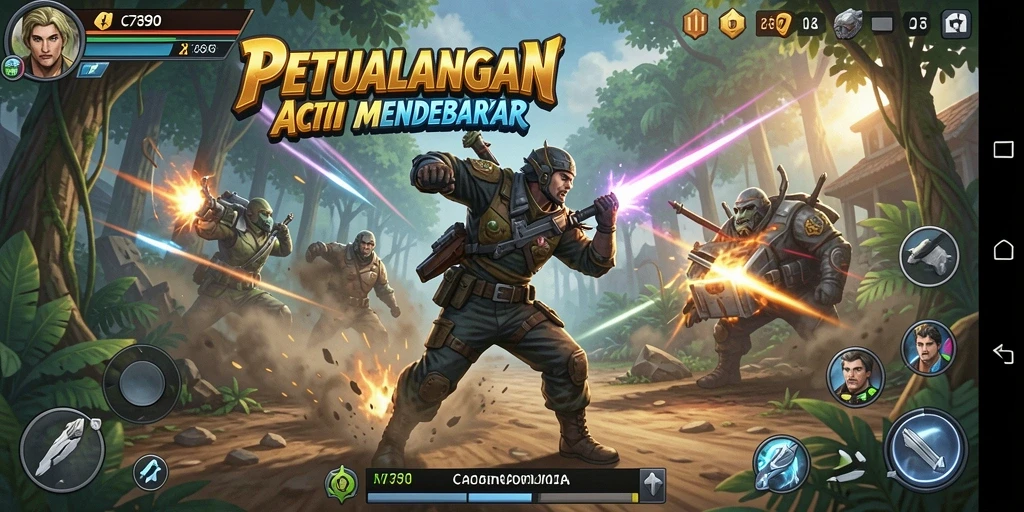 Tangkapan layar menampilkan aksi mendebarkan dalam C7890 dengan karakter bertarung.