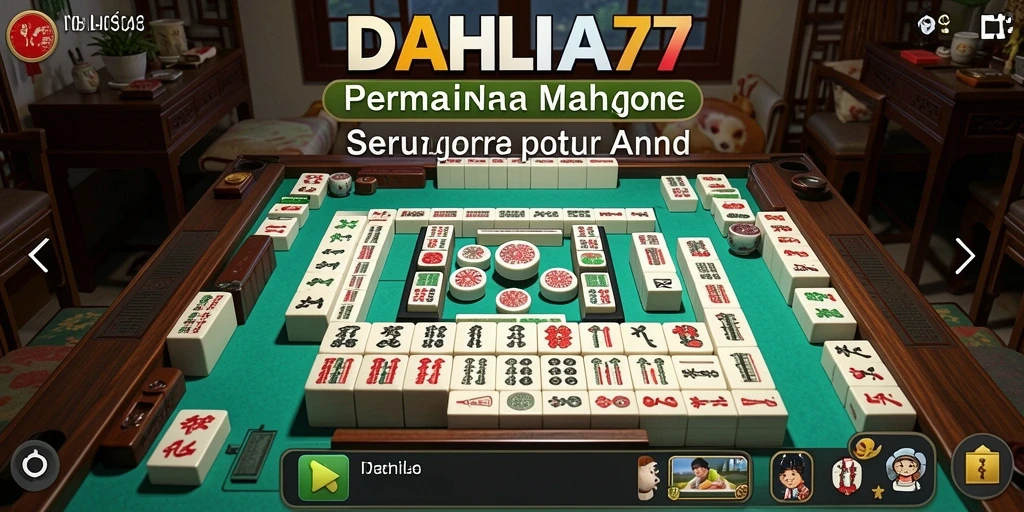 Tampilan gameplay menarik dari DAHLIA77 dengan ubin Mahjong.