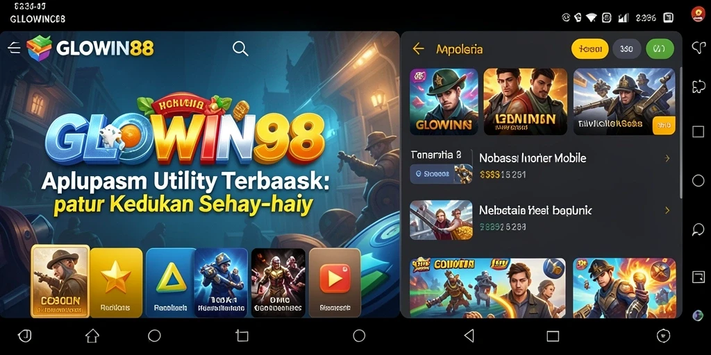 Tampilan antarmuka GLOWIN88 yang sederhana dan fungsional.