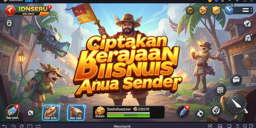 Tampilan gameplay menarik IDNSERU dalam membangun bisnis.