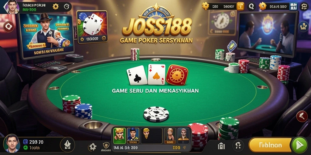 Tampilan screenshot utama JOSS188 menampilkan aksi poker yang seru.