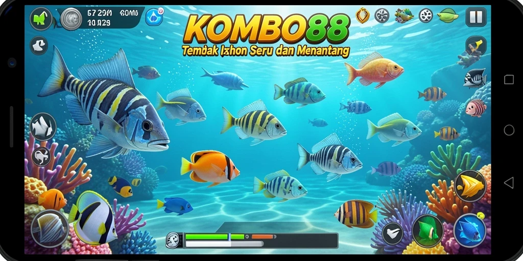 Screenshot gameplay seru menembak ikan di KOMBO88.