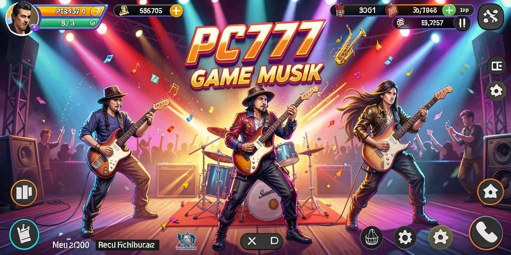 Tampilan gameplay PC777 dengan pengalaman musik yang seru.