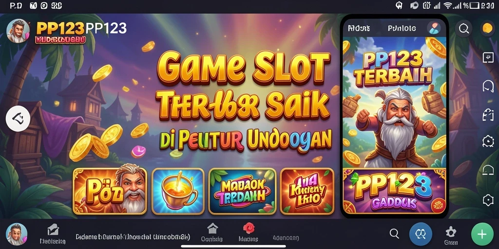 Tampilan gameplay PP123 dengan efek visual yang mengagumkan dan tema yang bervariasi.