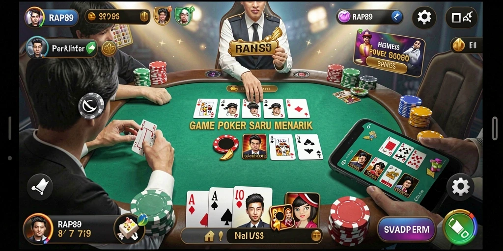 Screenshot gameplay RAP89 menampilkan keseruan permainan Poker.