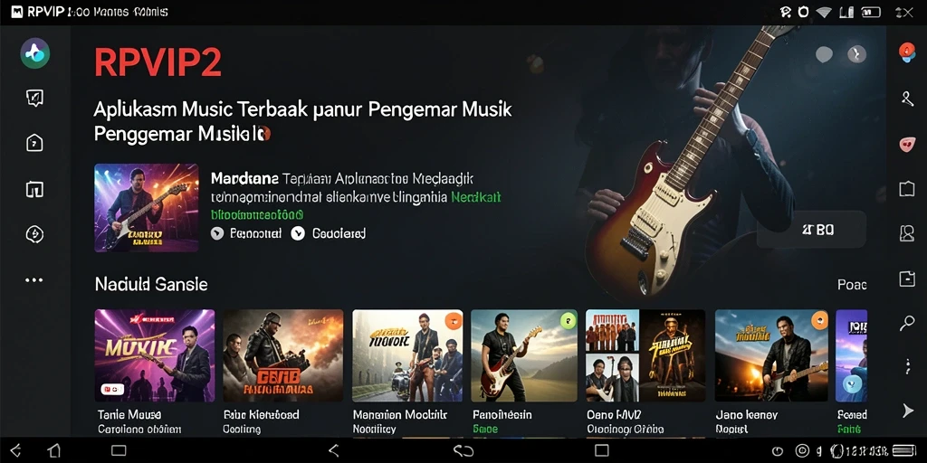 Tampilan RPVIP2 dengan berbagai genre musik yang menyenangkan.