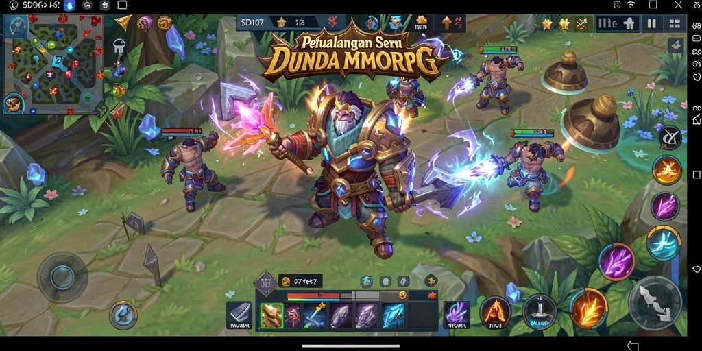 Tampilan gameplay menarik dari SD107 dalam petualangan MMORPG.