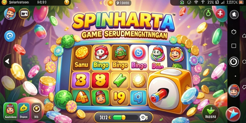 Tampilan gameplay SPINHARTA yang menarik dan seru.