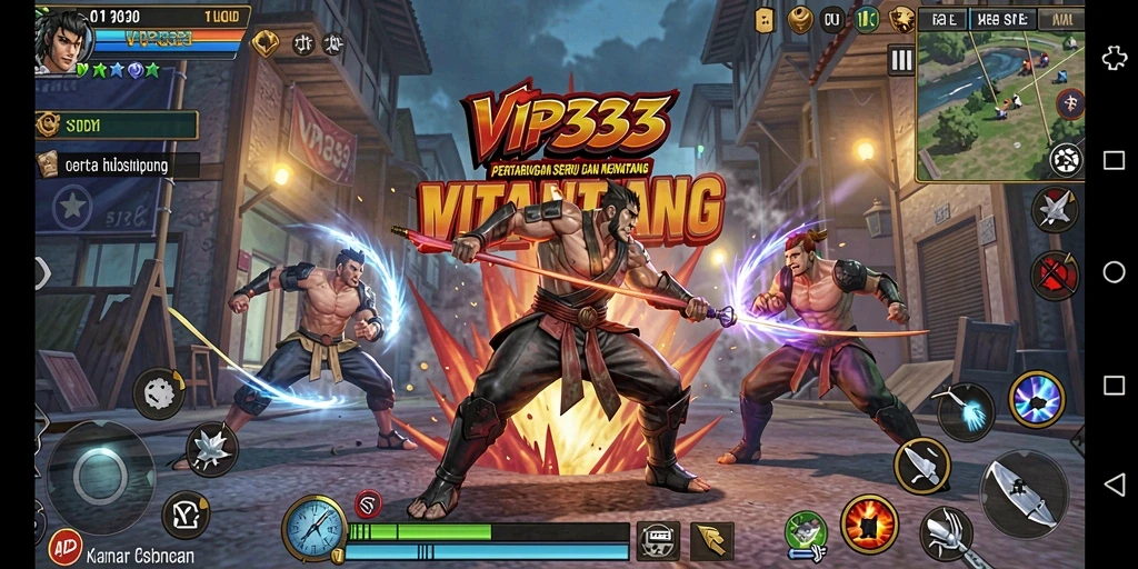 Screenshot gameplay <strong>VIP333</strong> yang menunjukkan pertarungan antar karakter.