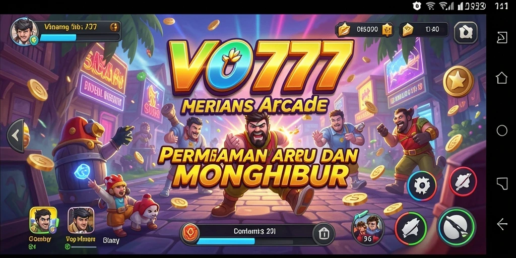 Tangkapan layar utama VO777 menunjukkan aksi seru gameplay Arcade.