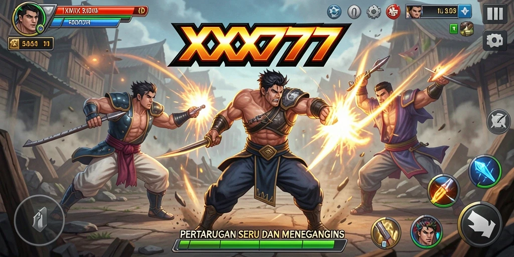 Tampilan seru dari pertarungan dalam game XXX777.